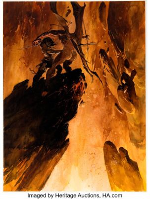 Guillaume Sorel Les Chemins du Fantastique "Sur la Falaise" Illustration Original Art (Dupuis, 2018). | Heritage