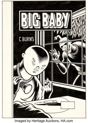 Charles Burns Big Baby, Curse of the Molemen Cover Original Art (RAW Books & Graphics, 1986). | Heritage