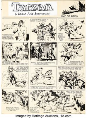 Burne Hogarth Tarzan #472 Sunday Comic Strip Original Art dated 3-24-40 (United Feature Syndicate, 1940). | Heritage