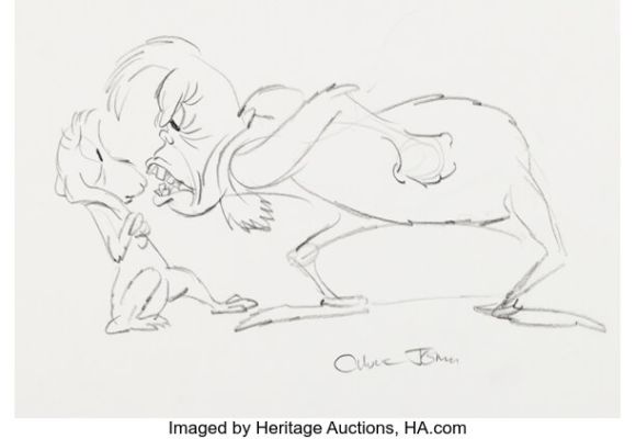 Chuck Jones How the Grinch Stole Christmas The Grinch and Max Drawing Original Art (MGM, c. 1990s). | Heritage