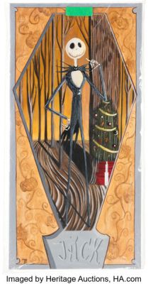 Tim Burtons’ The Nightmare Before Christmas "Jack" Published Original, Acrylic on 15" x 30" Canvas by Tricia Buchanan-Benson (Walt Disney, 2003). | Heritage