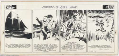 Alex Raymond - Flash Gordon with Jungle Jim Topper Sunday Comic Strip Original Art, dated 11-23-41 (King Features - | Heritage