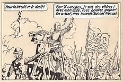 De Moor, Bob - 1 Page originale + album de luxe - De Leeuw van Vlaanderen / Le Lion de Flandre - (p.61) - 1949 | Catawiki