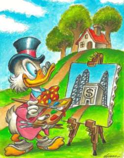 Joan Vizcarra - $crooge Mcduck - The Artist - Original Painting - 46 x 35 cm | Catawiki