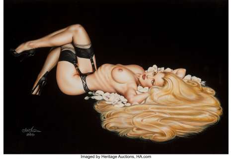 Olivia De Berardinis (American, b. 1948) Rapunzel (Rhonda Ridley) Watercolor and gouache on board 27 x 39 inches (68....