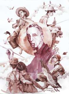 Martin R. R. - Peinture originale - Tribute to Norman Rockwell - Wine Art - 76 X 56 cm | Catawiki