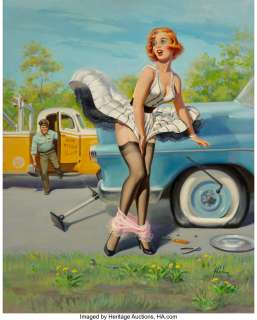 Art Frahm (American, 1906-1981) Tow Truck (Flat Tire) Oil on canvasboard 31 x 25 inches (78.7 x 63.5 cm) Signed lowe... | Heritage