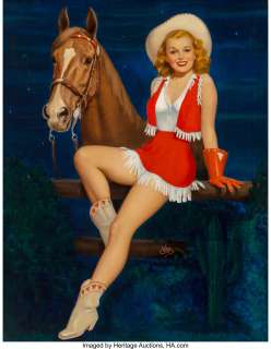 Walt Otto (American, 1895-1963) Cowgirl with Horse Oil on canvas 40 x 31 inches (101.6 x 78.7 cm) Signed lower cente... | Heritage