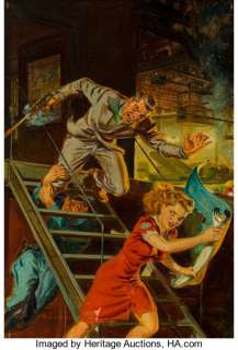 Norman Saunders (American, 1907-1989) Memo from the Murdered, 10 Story Detective cover, November 1942 Oil on - | Heritage