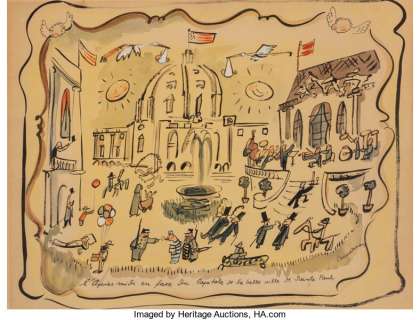 Ludwig Bemelmans (American, 1898-1962) L’apres-midi en face du Capitole de la belle ville de Sainte Paul - | Heritage