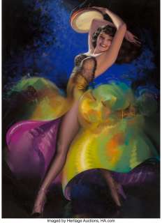 Rolf Armstrong (American, 1889-1960) Ripplin Rythm, calendar illustration, 1948 Pastel on board 40-1/2 x 29 - | Heritage