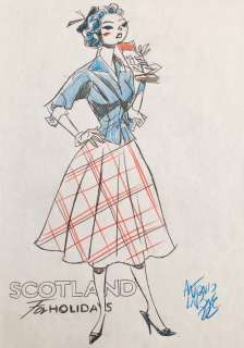 Lapone, Antonio - 1 Original colour drawing - "Scotland for Holidays" | Catawiki