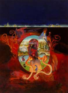 Victor Valla (American, 1937-2009). Tales of the Cthulhu Mythos, paperback cover, 1971. Oil on board