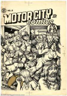 Robert Crumb - Original Cover Art for Motor City Comics #2 (Rip Off Press, 1970). It‘s Lenore Goldberg and her -