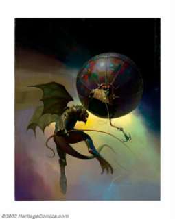 Ken Kelly - Original Cover Art for Creepy #75 (Warren, 1975). This fantastic painted cover shows a winged demon - | Heritage