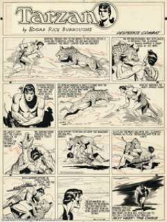 Burne Hogarth - Original Comic Strip Art for Tarzan Sunday dated 11-11-45 (United Feature Syndicate, 1945). Burne - | Heritage