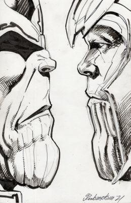 Joe Rubinstein | Thanos vs Thanos Back Board Sketch | Joe Rubinstein