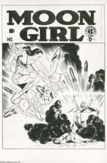 Sheldon Moldoff - Moon Girl #3 Cover Original Art (EC, 1948). "Just once in every 700 years there appears on - | Heritage