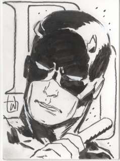 Lee Weeks | DAREDEVIL HEAD SKETCH CARD | Lee Weeks