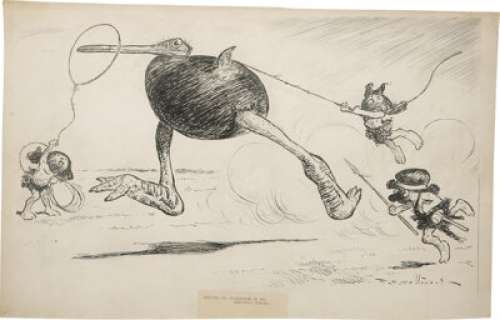 T. S. Sullivant - Life Magazine Illustration Original Art (Life Publishing, 1922). There‘s no precedent for the -