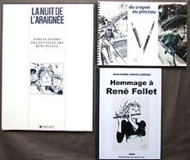 René Follet - 2x C + B + dessin original - 3 Album - Édition limitée - 1987/2017 | Catawiki