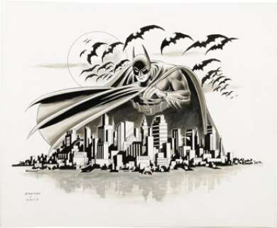 Carmine Infantino and Joe Giella - Batman Illustration Original Art (undated).  When sales for the Caped -