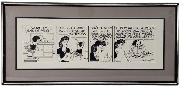 Lot 259 - Jerry Scott (American, b. 1955) Lil Nancy Comic Strip, copyright1984 United Feature Syndicate, Signed lower right, Ink… | misc / divers