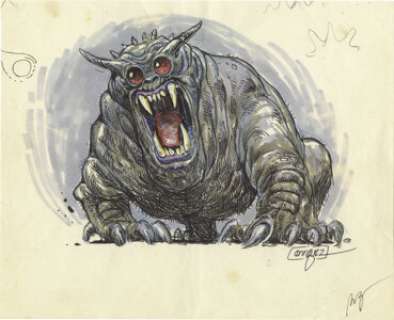 Thom Enriquez - "Ghostbusters" Demon-Dog Monster Concept Illustration Original Art (circa 1984).   -