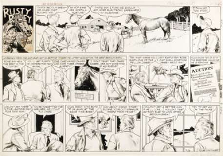 Frank Godwin - Rusty Riley Sunday Comic Strip Original Art, dated 7-26-59 (King Features Syndicate, 1959). The -