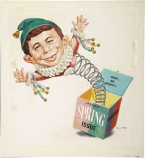 Norman Mingo - Mad #33, "Spring Issue," Alfred as a Jack-In-the-Box Cover Original Art (EC, - | Heritage