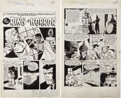Mo Marcus and Rocco Mastroserio Unseen #8 Complete 8-page Story "The Ring of Horror" Original Art -