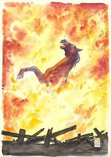 Manara, Milo - 1 Original colour drawing - Fire in Sardinia - 2021 | Catawiki