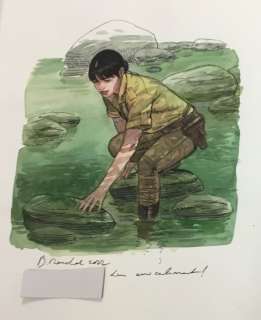 Marchal, Bertrand - 1 Original colour drawing - Portrait de Kathy Austin - 2022 | Catawiki