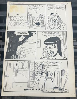 DAN DECARLO ARCHIE’S JOKES #27 PG 9 ORIGINAL COMIC ART BETTY VERONICA | Neat Stuff Vault