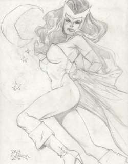 Dave Devries - Wanda the Scarlet Witch Pencil Art - 2015 Signed