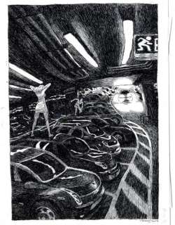 Vincent Perriot - Entre Deux Planche originale Ã  l‘encre de chine pour les