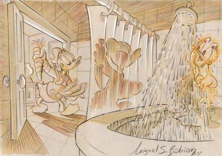 Miguel Sánchez Babiano - 1 Original colour drawing - Daisy Duck, Donald Duck - Donald Bates | Catawiki