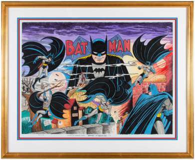 SHELDON MOLDOFF LARGE & IMPRESSIVE "BATMAN" FRAMED ORIGINAL MONTAGE ART. | Hake’s