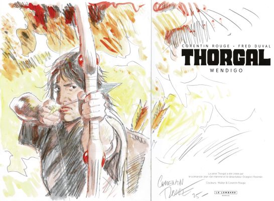 Corentin Rouge | Lot 274 - Thorgal, Wendigo en édition originale, agrémenté d’une dédicace. Proche de l’état neuf. | Septimus
