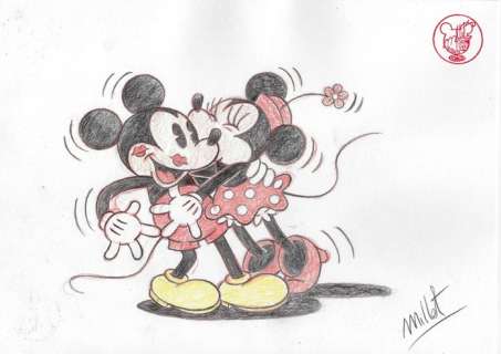 Millet - 1 Original drawing - Mickey Mouse - Vintage Style | Catawiki