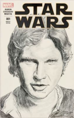Star Wars 1 - Han Solo Blank Sketch Variant Cover w/Original Art by TG Sangalang | eBay US (Buy It Now)