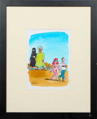 Lot 26 - HOVIV (René HOVIVIAN dit) (1929-2005) Choc coultourel Aquarelle et… | misc / divers