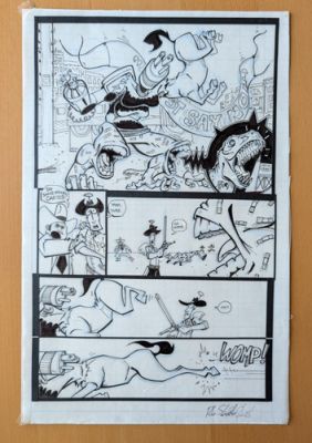 Scud The Disposable Assassin: Original Ink & Pencil from #8 signed by Rob Schrab