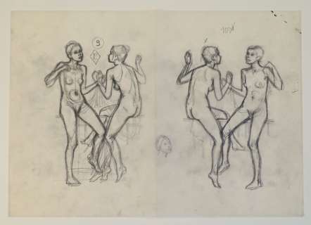 Cuvelier, Paul - 1 Original drawing - Danse - Femmes 9 | Catawiki