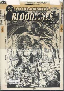 Christian Alamy - ++ alamy battle art - lobo annual #1 cover - 1993 issue lobo annual #1