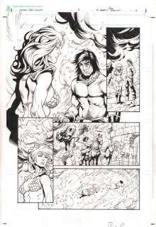 Randy Green, Rick Ketcham - Conan Red Sonja #3 P.6 - Conan & Red Sonja Splash - 2015 Signed