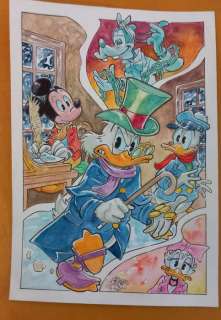 Alessandro Gottardo - 1 Watercolour - Uncle Scrooge - "Il più bel Canto di Natale" - 2024 | Catawiki