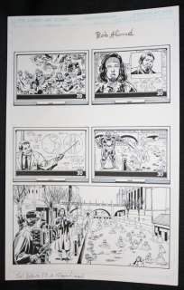 Bob Almond | Senator #1 P.1 - News Report of Villain - Blue Line Ink Art Only of Sal Velluto Pencils - Signed | Anthony’s Comic Book Art