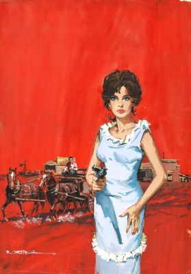 Rafael Cortiella | Original Cover / Western novel – La herencia de Katty Kane by Donald Curtis – Cortiella | Origin Of Comics