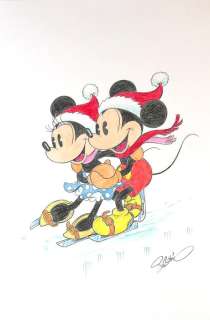 Garrido, Sergio | Original drawing  - Mickey & Minnie Mouse 5  - Disney Art X-Mas | Catawiki